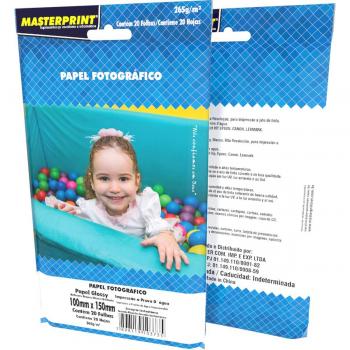 Papel Fotográfico Inkjet 10 cm x 15 cm Glossy 265 g - Masterprint