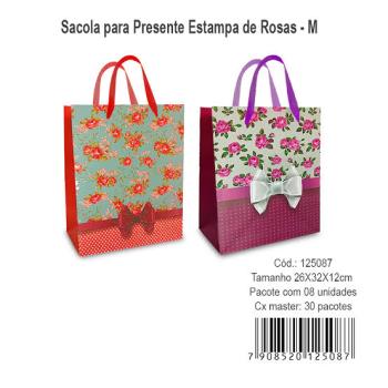 Sacola para Presente Estampada 26X32X12-KZ5115M - Kaz