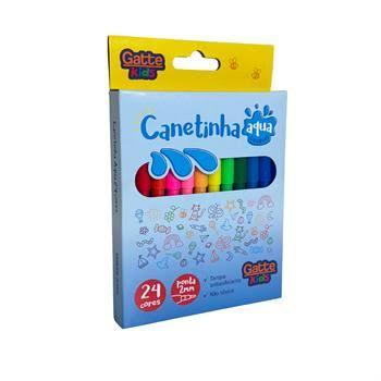 Canetinha Hidrografica Lavável com 24 Cores - Gate Kids