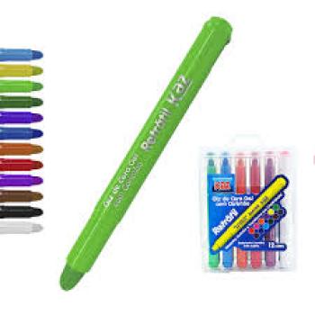 Giz de Cera C/07 Cores Reposionaveis + Carimbo