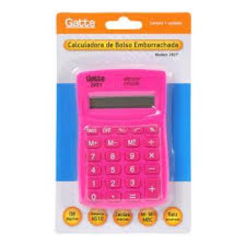 Calculadora 8 Dígitos(2827) Emborrachada 88x57x9,5 – Bateria – Rosa REF: 16002