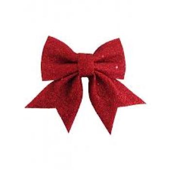 Laço Natalino Glitter Vermelho 20cm - Master Cristina
