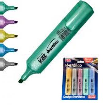 Pincel Marca Texto Cor Metalico - Kaz