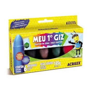 BBig Giz de Cera - 6 Cores sem Cor - Acrilex