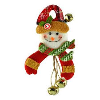 Pendente Boneco de Pelucia com Guizo 18cm Enfeite Natalino