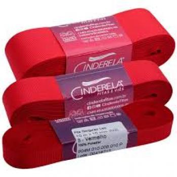 Fita Gorgurão Liso 10mx38mm - Vermelho  - Valor da Unidade