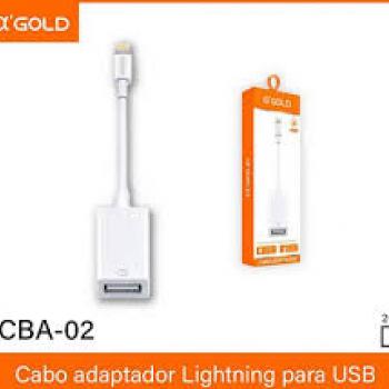 Cabo Adaptador OTG-iOS Lightning Para USB Femea Agold CBA02