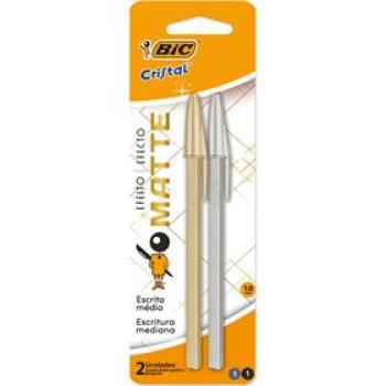 Caneta Esferografica Cristal Mate Ouro/prata - Bic