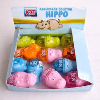 Apontador Fofo com Colertor 1 Furo Hipopotamo KZ 1945