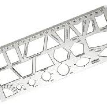 Regua Plástica Geometrica Escolar  CR 22CM 10270038 - MAXCRIL