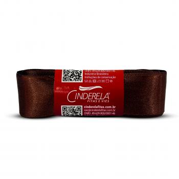 Fita de Cetim Tecida 10mx 30mm Marrom- Cinderela