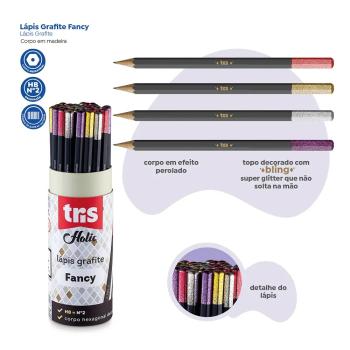 Lápis Grafite Holic Fancy - HB  - Tris Valor por Unidade