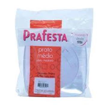 Prato Redondo  Médio 30x10cm Cristal - Pacote com 10 Unidades