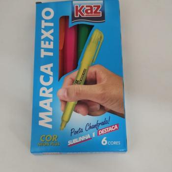 Pincel Marca Texto Neon Plus 6 Cores Ponta Chanfrada Sublima e Destaca