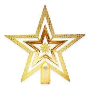 Ponteira para Arvore de Natal 9,5cm Estrela Vazada