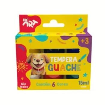 Tinta Tempera Guache 15ML 6 Cores - Dac