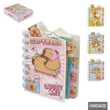 Bloco de Anotações Espiral 58 fls Capivara Sortidos - Megagift