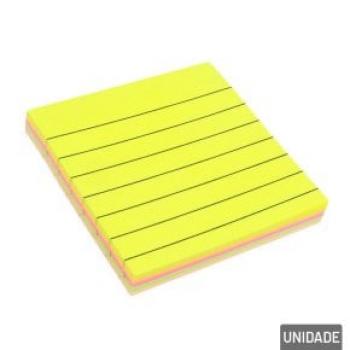 Bloco de Anotações Adesivo 100 FLs Pautado Color