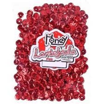 Lantejoula Metalizada Vermelha nr 8 com 1000 Unidades -  Honey