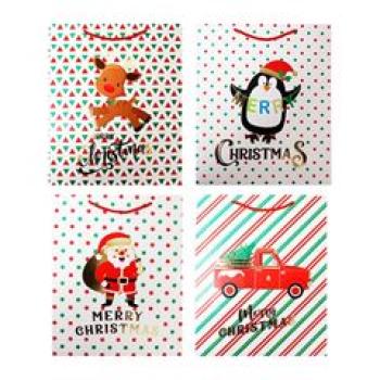 Sacola de Papel Figura Natalina Poa 19,5x23,5