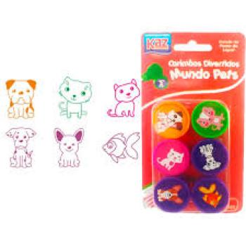 Carimbos Divertidos Mundo Pets - Kaz - com 6 unidades