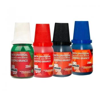 Tinta Marcador de Quadro Branco Preto Reabastedor 20Ml - Genial Line