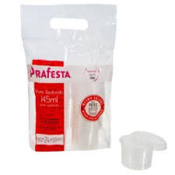 Pote Redondo Descartavel 145 Ml 145ML Redondo com Tampa - pacote com 24 Unidades