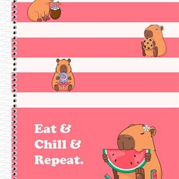 Caderno Brochura Costurado 80 Folhas 200mmx275mm Capycuties - 2026 Animativa - Valor por Unidade