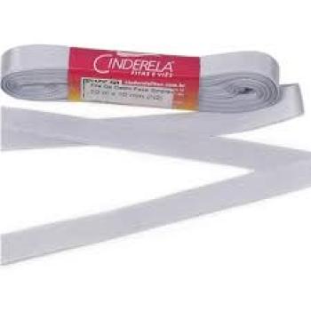 Fita de Cetim Tecida 10mx10mm Prata - Cinderela*