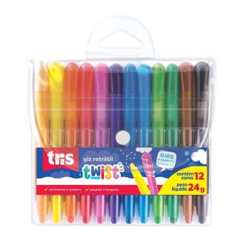 Giz de Cera Retrátil 12 COres Tris Twist