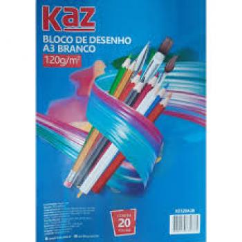 Bloco de Desenho A3 120g Branco 297x420mm Kaz