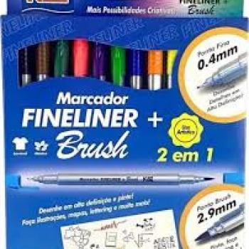 Caneta Hidrográfica Fineliner + Brush - Kaz