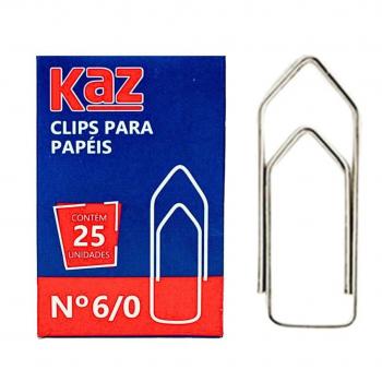 Clips para Papéis  NR 6/0 Kaz com 25 unidades