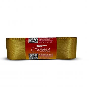 Fita de Cetim Tecida 10mx 30mm Dourado- Cinderela