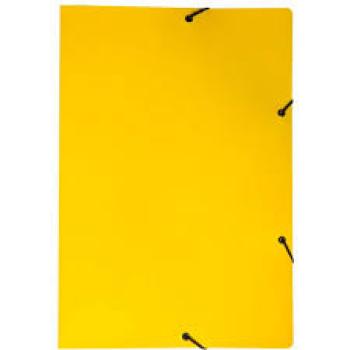 Pasta Com Aba Elásticas P.P. com Dorso de 2cm Amarela - 332mm x 232mm - Kaz