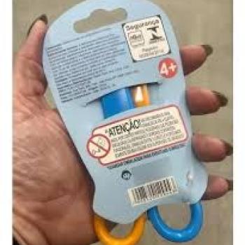 Tesoura Escolar 13 cm para Massinha Kaz