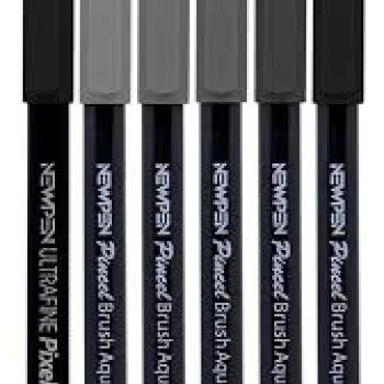 Marcador Artístico Brush Pen 6 Tons de Cinza - Newpen