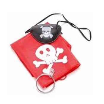 Kit Pirata com 3 Peças - Bandeina/Tapa Olho e Brinco
