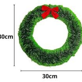 Guirlanda 30cm com Laço Verde Natal