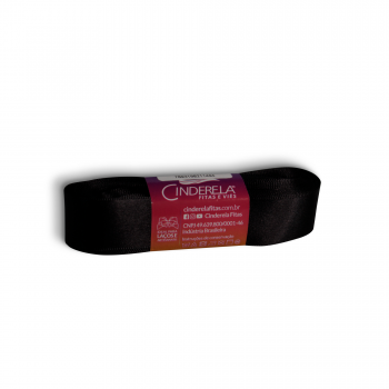 Fita de Cetim 33mmx10m Preto - Cinderela