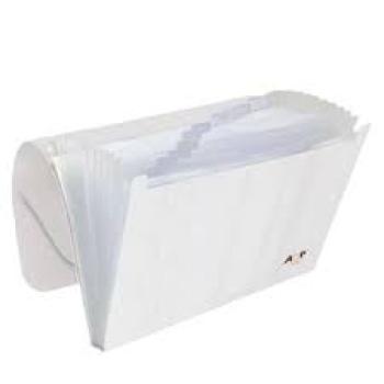 Pasta Sanfonada Plástica A4 12 Divisões Cristal - ACP