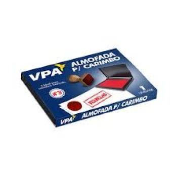 Almofada Para Carimbo Com Tinta N 3 Vermelha Tampa Plastica - Kaz