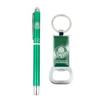 Kit Caneta Roller Pen Touchscreen Chaveiro Abridor PALMEIRAS