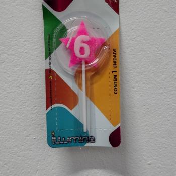 Vela Estrela Rosa nr 6 Illumina