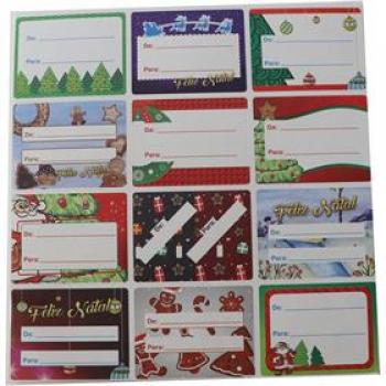 Etiqueta para Presente Natal - De - Para com 12 Unidades
