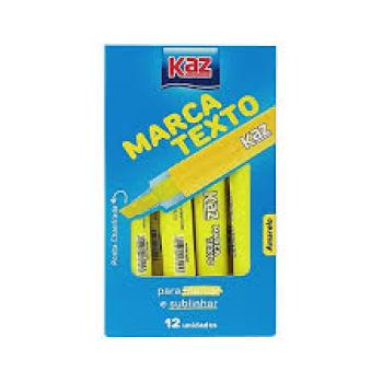 Pincel Marca Texto Amarelo com Ponta Chanfrada Kaz - Valor por Unidade