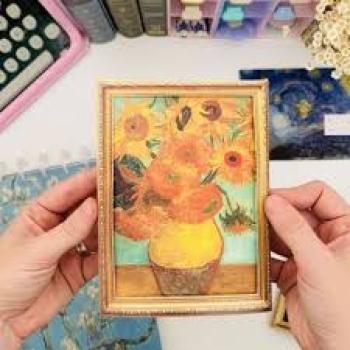 Caderneta Historia da Arte - Girassois Van Gogh 40 Folhas Pontilhadas