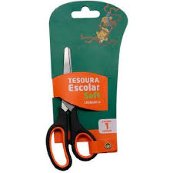 Tesoura Escolar Soft 14cm para 3 Dedos - Leonora