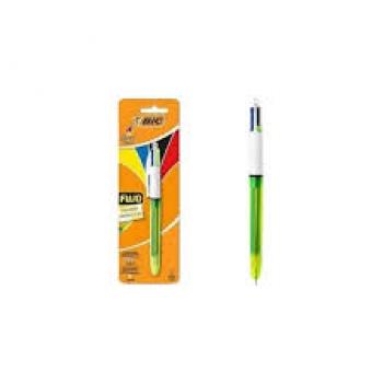 Caneta Esferográfica Bic 4 Cores Fluo