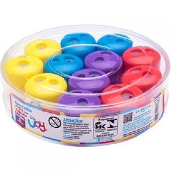 Apontador com Deposito 2 Furos Color Joy Big Comum 4 cores - Leonora* Valor da Unidade